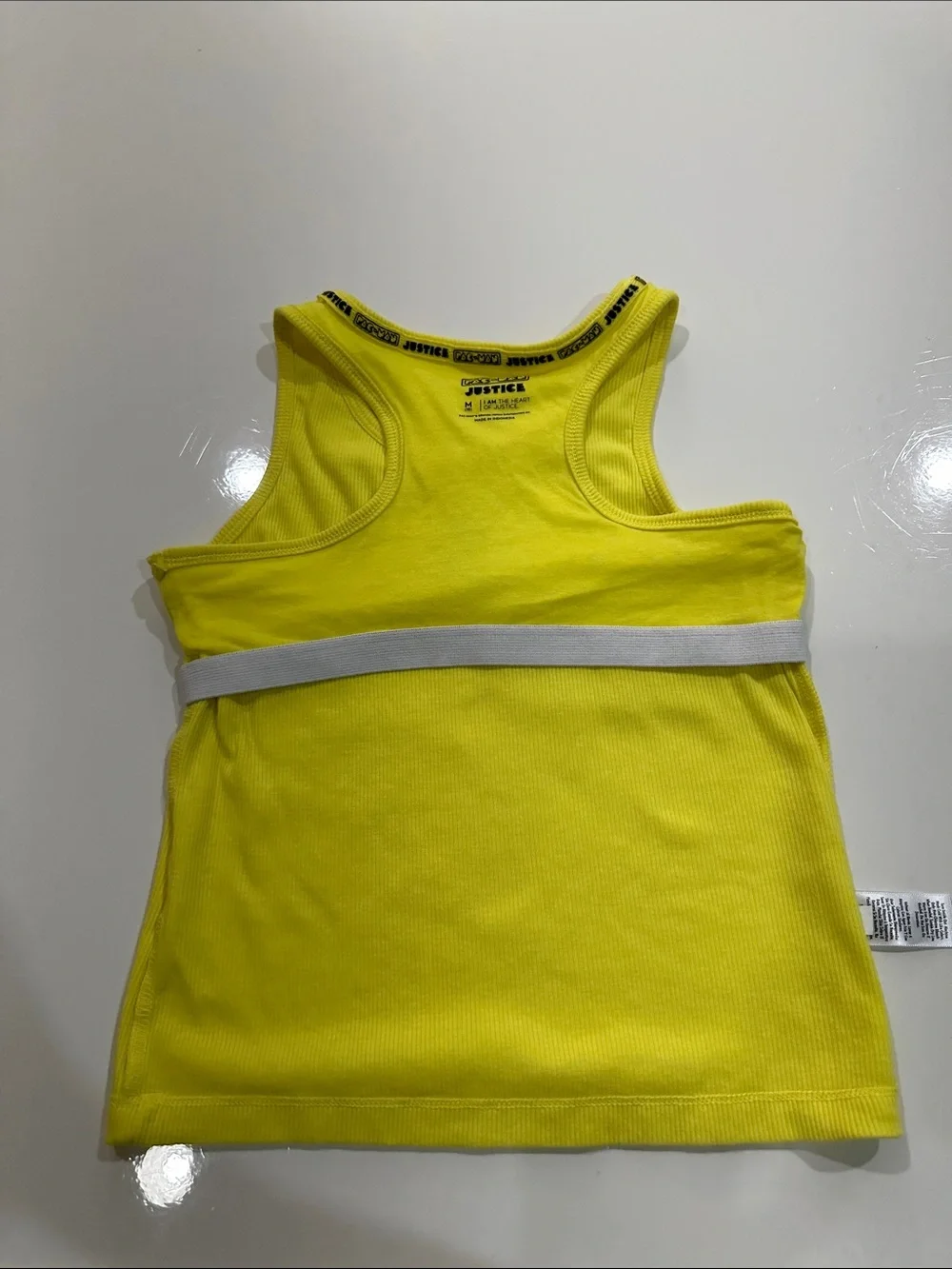 Justice Yellow Ribbed Pac-Man Tank Top for Kids